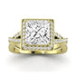 Moonflower Diamond Matching Band Only ( Engagement Ring Not Included) For Ring With Princess Center yellowgold