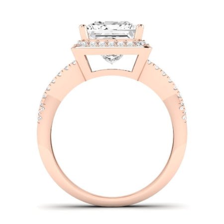 Moonflower Diamond Matching Band Only ( Engagement Ring Not Included) For Ring With Princess Center rosegold