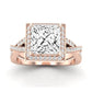 Moonflower Diamond Matching Band Only ( Engagement Ring Not Included) For Ring With Princess Center rosegold