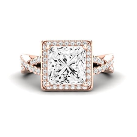 Moonflower Diamond Matching Band Only ( Engagement Ring Not Included) For Ring With Princess Center rosegold