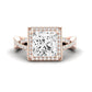 Moonflower Diamond Matching Band Only ( Engagement Ring Not Included) For Ring With Princess Center rosegold