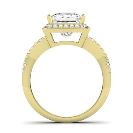 Moonflower Diamond Matching Band Only ( Engagement Ring Not Included) For Ring With Princess Center yellowgold