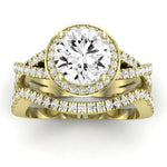 Moonflower Diamond Matching Band Only (does Not Include Engagement Ring) For Ring With Round Center yellowgold
