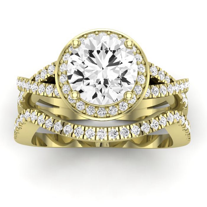 Moonflower Diamond Matching Band Only (does Not Include Engagement Ring) For Ring With Round Center yellowgold