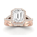 Moonflower Emerald Diamond Bridal Set (Lab Grown Igi Cert) rosegold