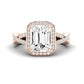 Moonflower Emerald Moissanite Bridal Set rosegold