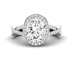 Moonflower Oval Diamond Engagement Ring (Lab Grown Igi Cert) whitegold