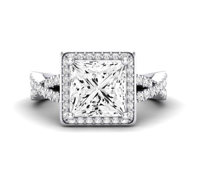 Moonflower Princess Diamond Engagement Ring (Lab Grown Igi Cert) whitegold