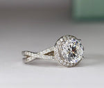 Moonflower Round Diamond Engagement Ring (Lab Grown Igi Cert) whitegold