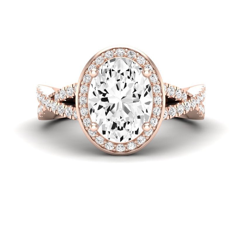 Moonflower Oval Diamond Engagement Ring (Lab Grown Igi Cert) rosegold