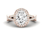 Moonflower Oval Diamond Engagement Ring (Lab Grown Igi Cert) rosegold