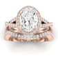 Moonflower Oval Moissanite Bridal Set rosegold