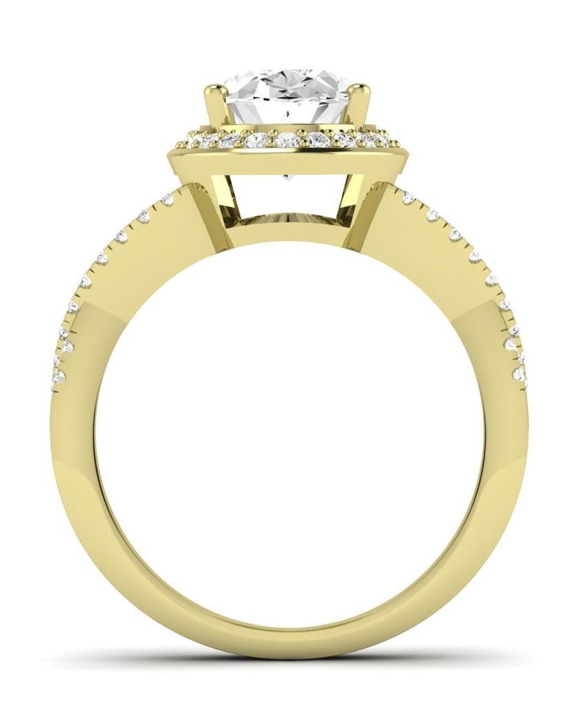 Moonflower Oval Moissanite Engagement Ring yellowgold