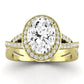 Moonflower Oval Moissanite Engagement Ring yellowgold