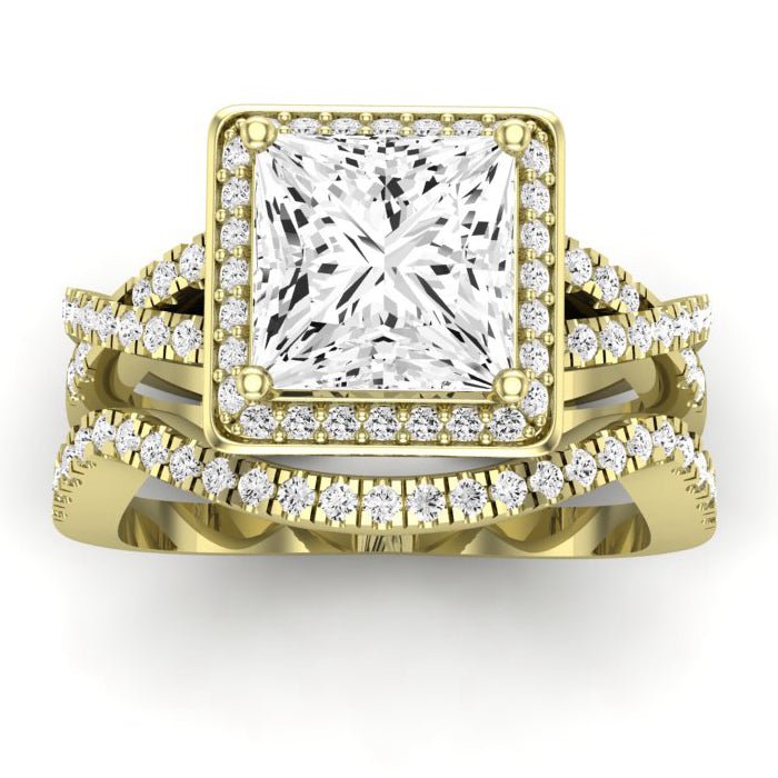 3.00 ct - Moonflower - Princess Lab Diamond Bridal Set (IGI Certified)