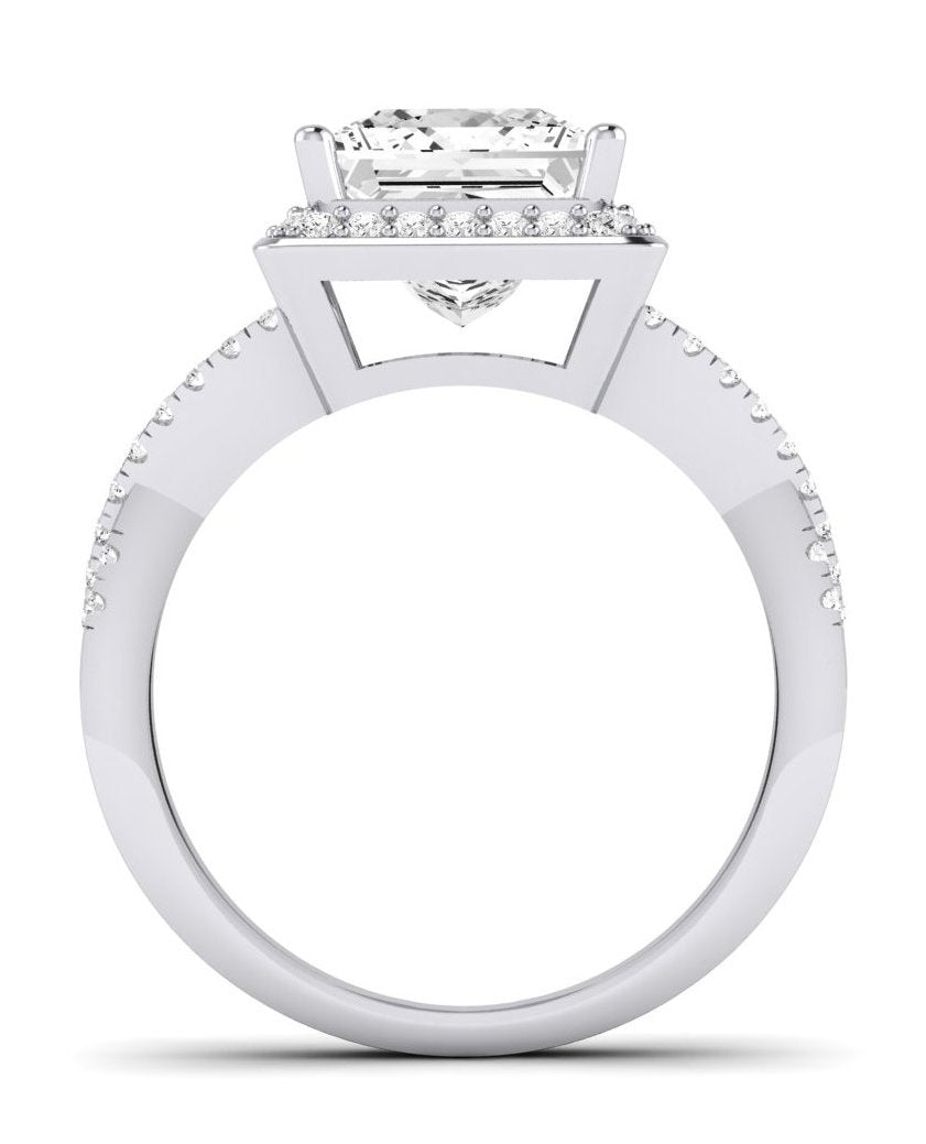 Moonflower Princess Moissanite Engagement Ring whitegold