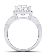 Moonflower Princess Moissanite Engagement Ring whitegold