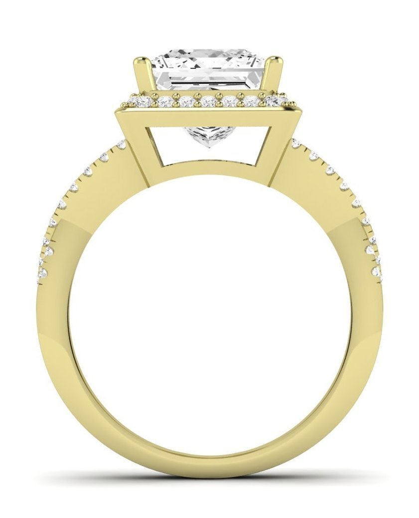 Moonflower Princess Moissanite Engagement Ring yellowgold