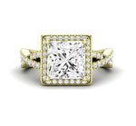 Moonflower Princess Moissanite Engagement Ring yellowgold