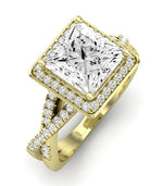 Moonflower Princess Moissanite Engagement Ring yellowgold