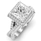 Moonflower Princess Moissanite Engagement Ring whitegold