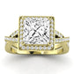 Moonflower Princess Moissanite Engagement Ring yellowgold