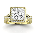 Moonflower Princess Moissanite Engagement Ring yellowgold