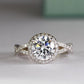 Moonflower Round Diamond Engagement Ring (Lab Grown Igi Cert) whitegold