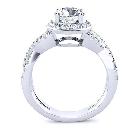 Moonflower Round Diamond Engagement Ring (Lab Grown Igi Cert) whitegold