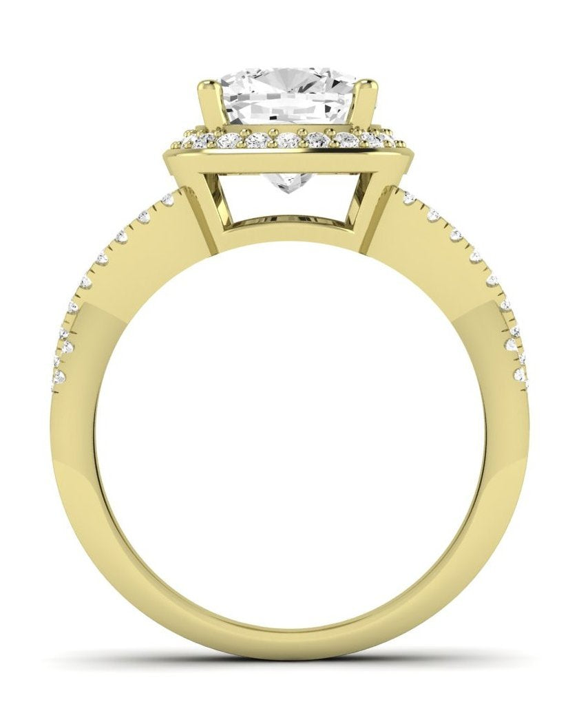 Moonflower Cushion Diamond Engagement Ring (Lab Grown Igi Cert) yellowgold