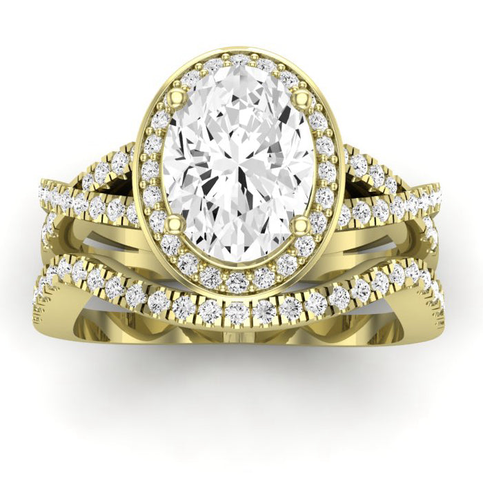 Moonflower Oval Diamond Bridal Set (Lab Grown Igi Cert) yellowgold