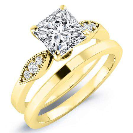 Mulberry Diamond Matching Band Only (engagement Ring Not Included) For Ring With Princess Center yellowgold