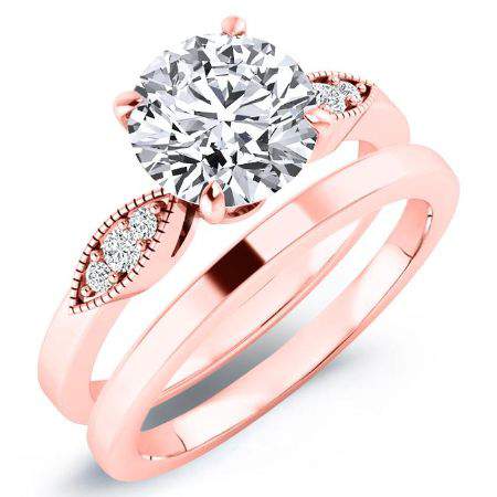 Mulberry Diamond Matching Band Only (engagement Ring Not Included) For Ring With Round Center rosegold