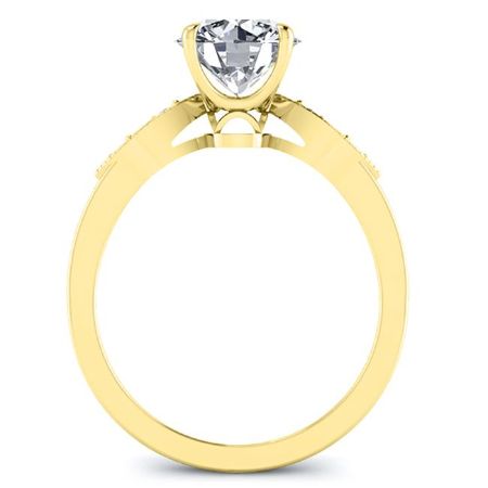 Mulberry Diamond Matching Band Only (engagement Ring Not Included) For Ring With Round Center yellowgold