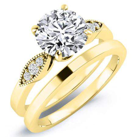 Mulberry Diamond Matching Band Only (engagement Ring Not Included) For Ring With Round Center yellowgold