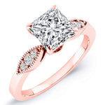Mulberry Princess Moissanite Engagement Ring rosegold