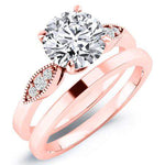 Mulberry Round Moissanite Bridal Set rosegold