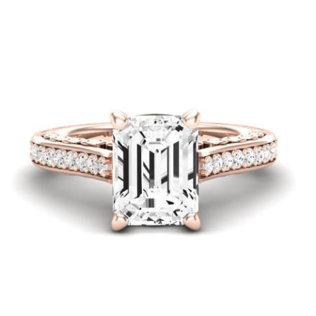 Nala Emerald Moissanite Bridal Set rosegold