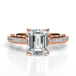 Nala Emerald Moissanite Engagement Ring rosegold