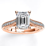 Nala Emerald Moissanite Engagement Ring rosegold