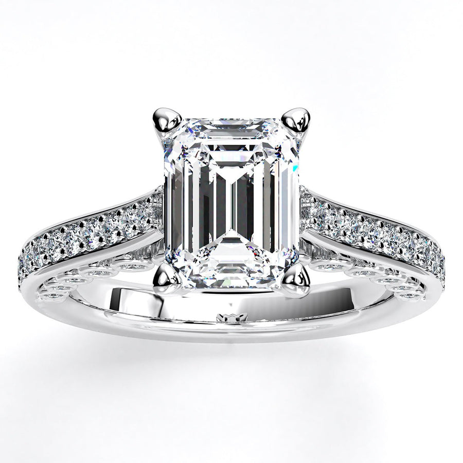 5.00 ct - Nala - Emerald Moissanite Engagement Ring