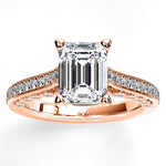 Nala Emerald Moissanite Engagement Ring rosegold