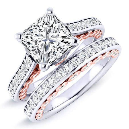 1.00 ct - Nala - GIA Natural Princess Diamond Bridal Set