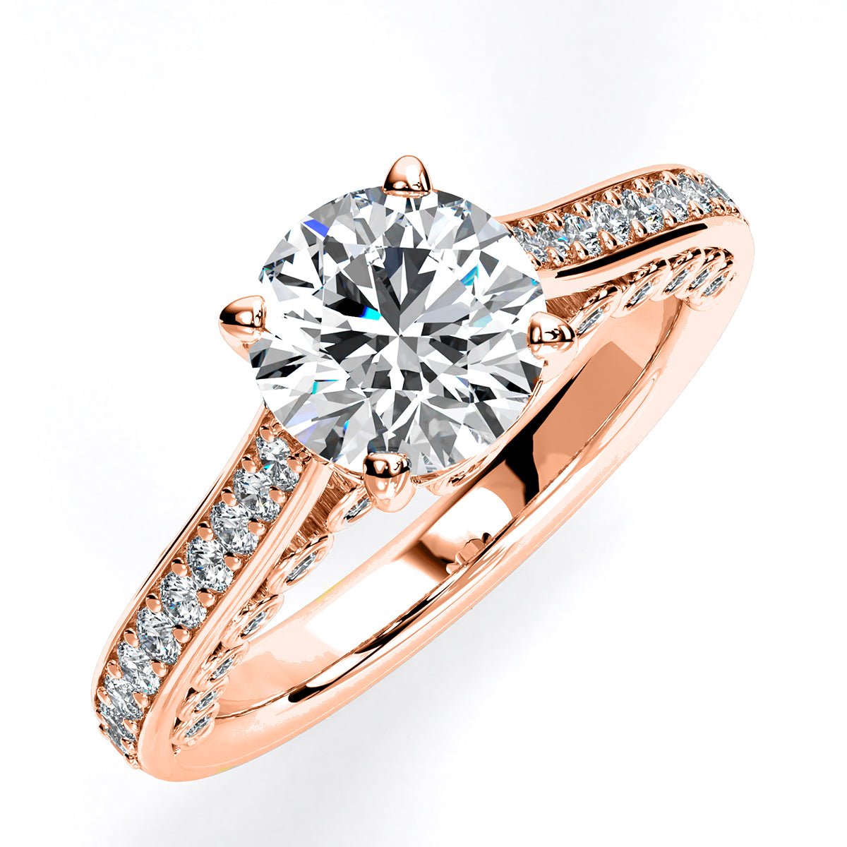 Nala Round Diamond Engagement Ring (Lab Grown Igi Cert) rosegold