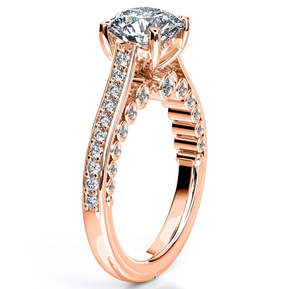 Nala Round Diamond Engagement Ring (Lab Grown Igi Cert) rosegold