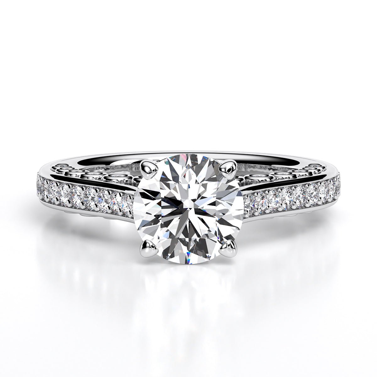 Nala Round Diamond Engagement Ring (Lab Grown Igi Cert) whitegold