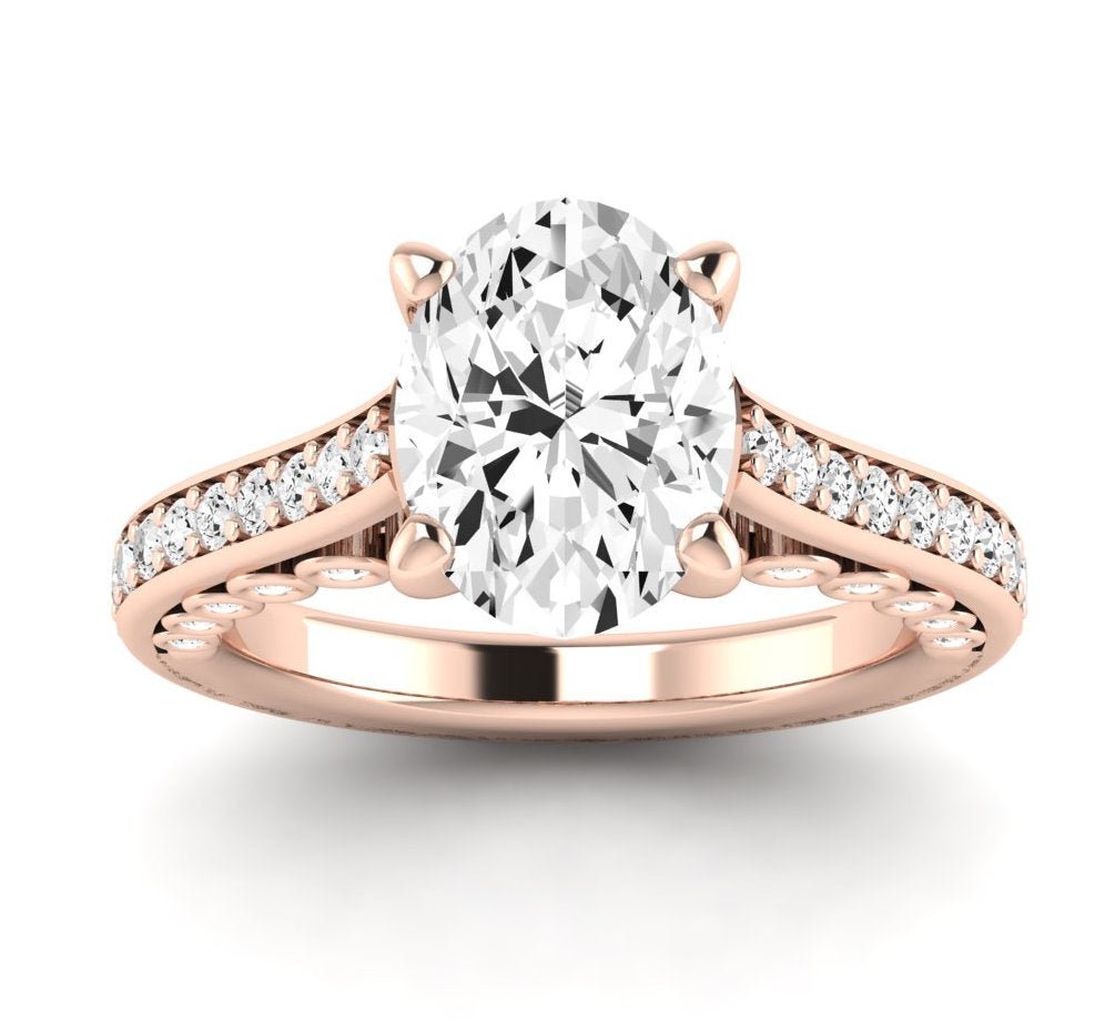 Nala Oval Moissanite Engagement Ring rosegold