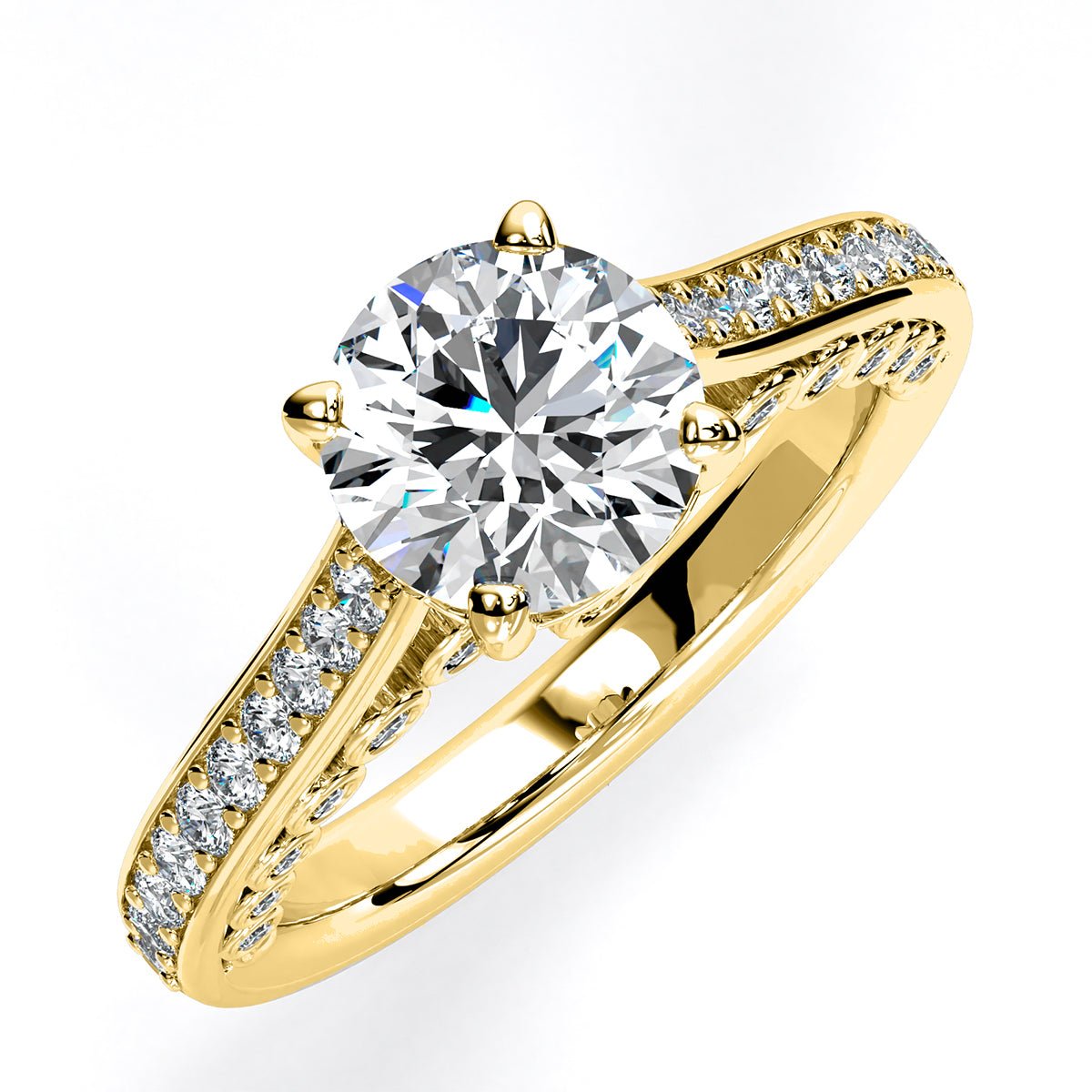 Nala Round Diamond Engagement Ring (Lab Grown Igi Cert) yellowgold