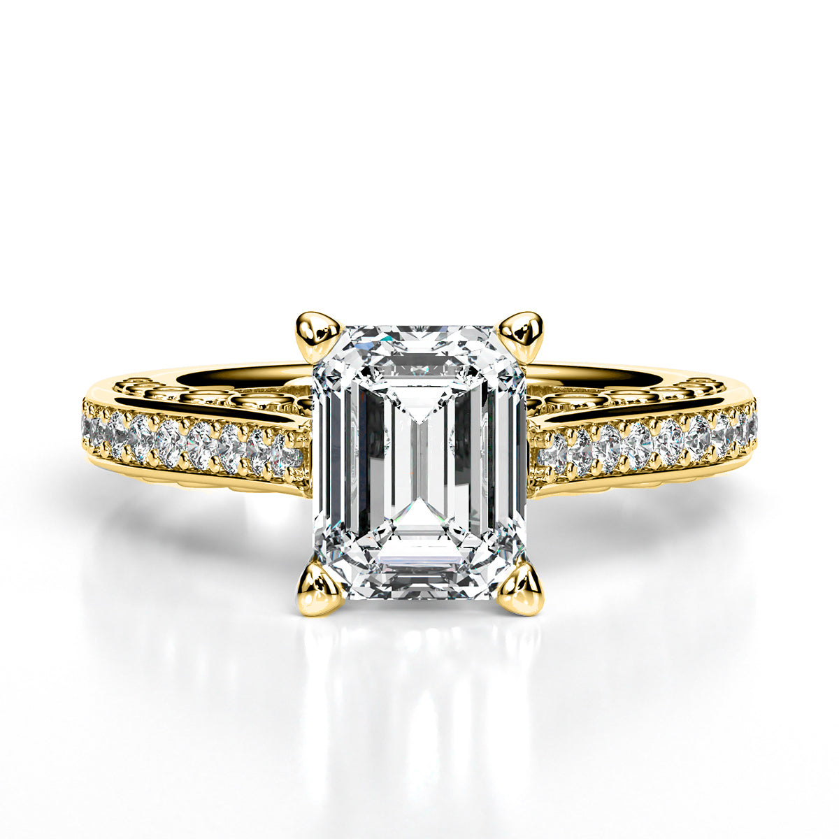 Nala Emerald Moissanite Engagement Ring yellowgold