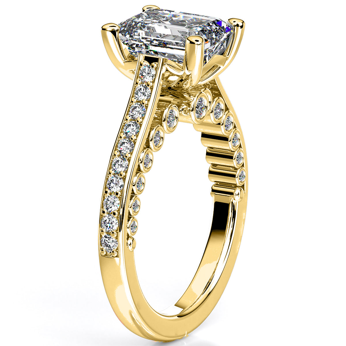 Nala Emerald Moissanite Engagement Ring yellowgold